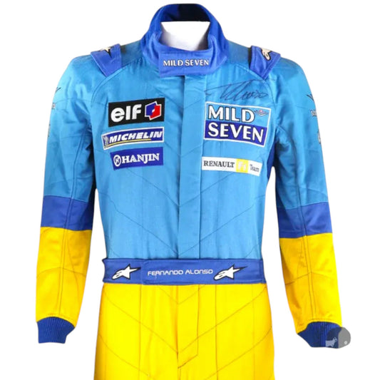 2002 Fernando Alonso Renault F1 Embroidery Race Suit Rustle Racewears