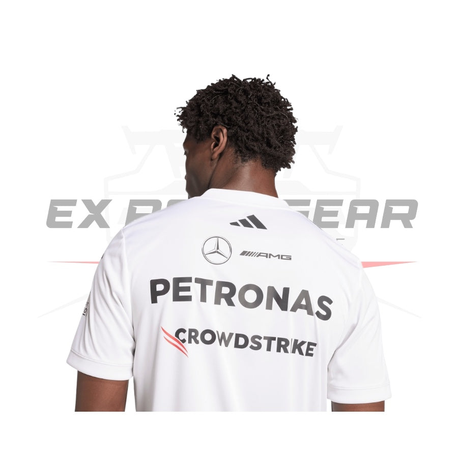 Mercedes AMG Petronas adidas F1 2025 Team Driver T-Shirt - White In Stock Ex Race Gear