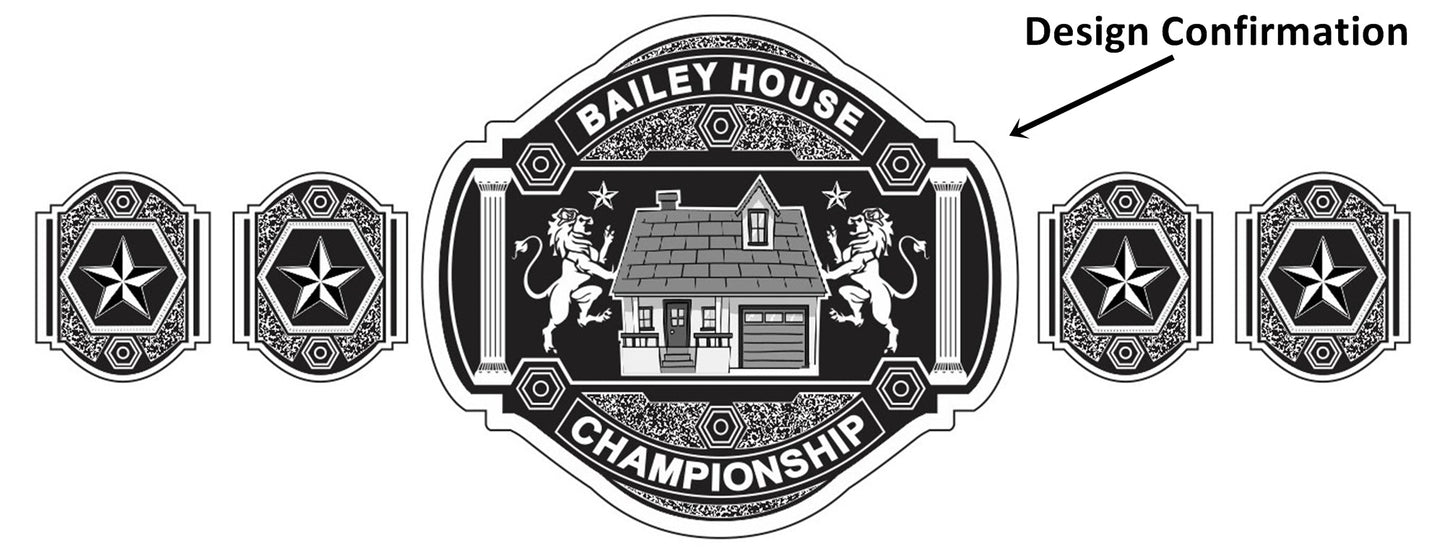 Custom Name and House Logo Wrestling Championship Belt poshleathers-14b7