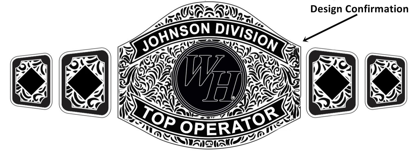 Custom Name and WH Logo Wrestling Championship Belt poshleathers-14b7