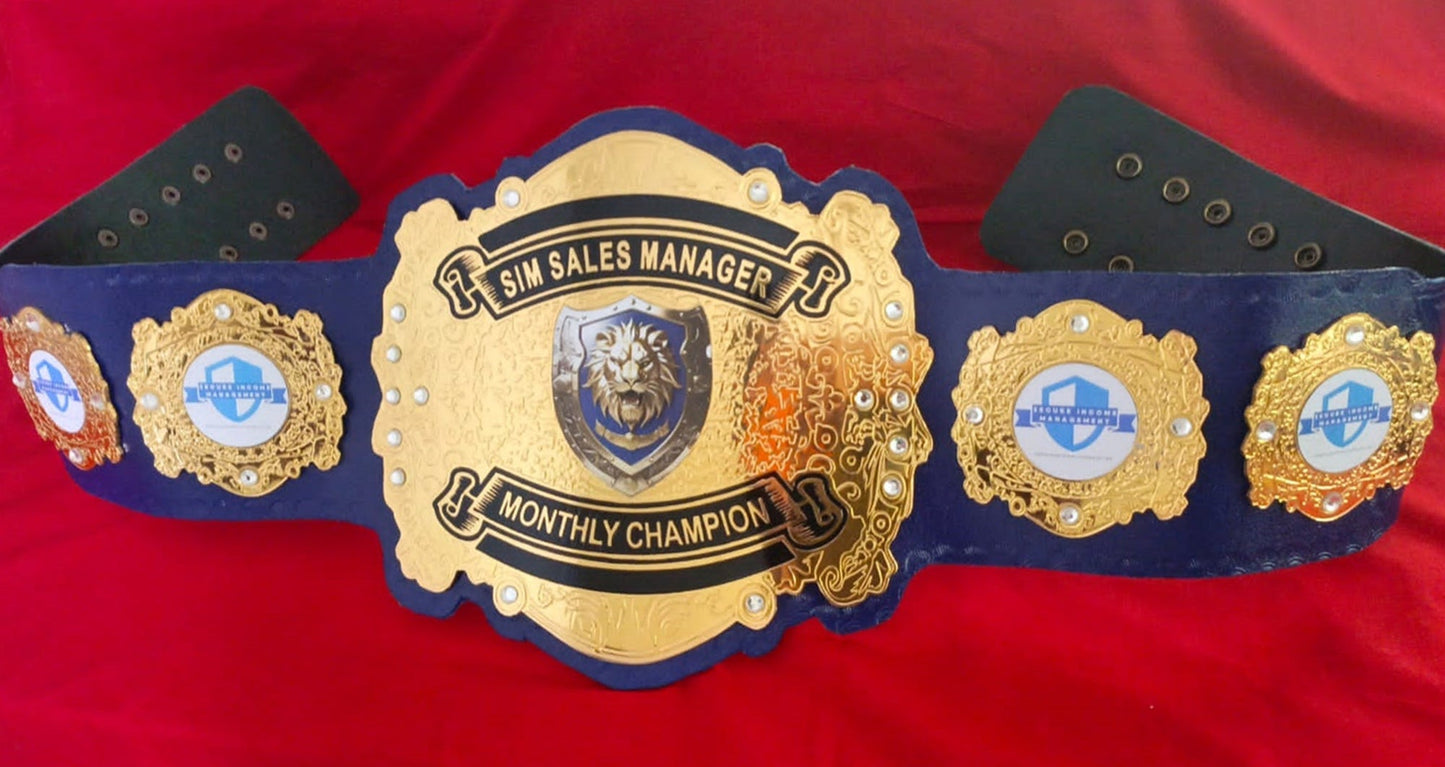 Custom Lion Wrestling Championship Belt - Ex Race Gear