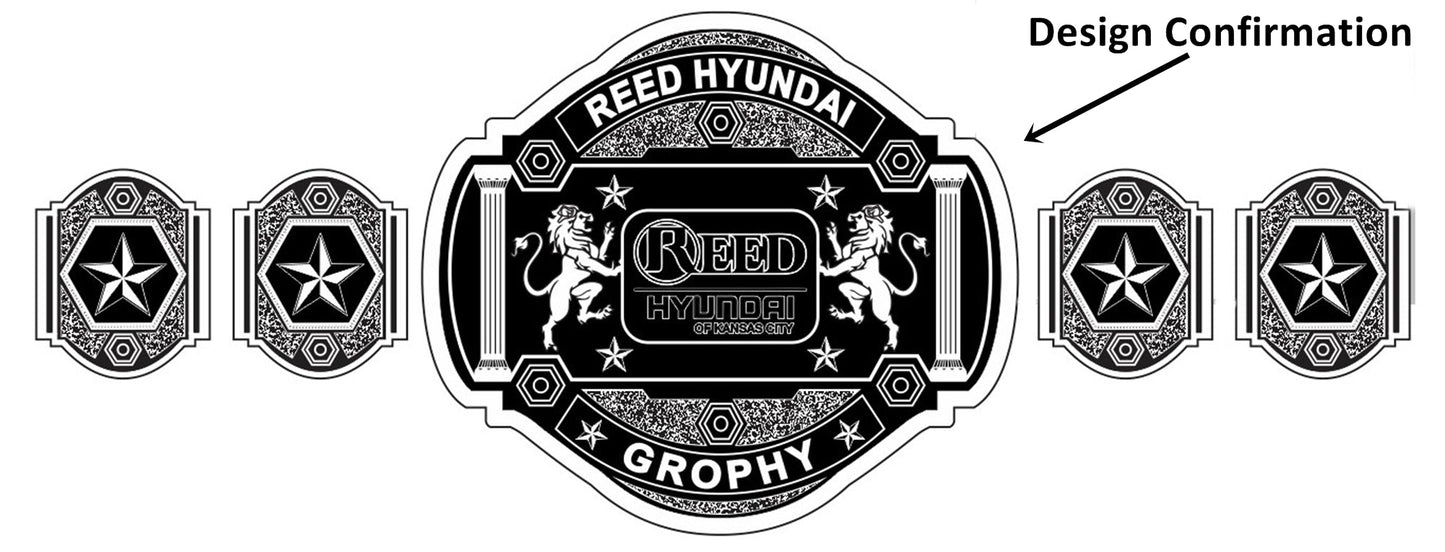 Custom Name and Reed Hyundai Logo Wrestling Championship Belt poshleathers-14b7