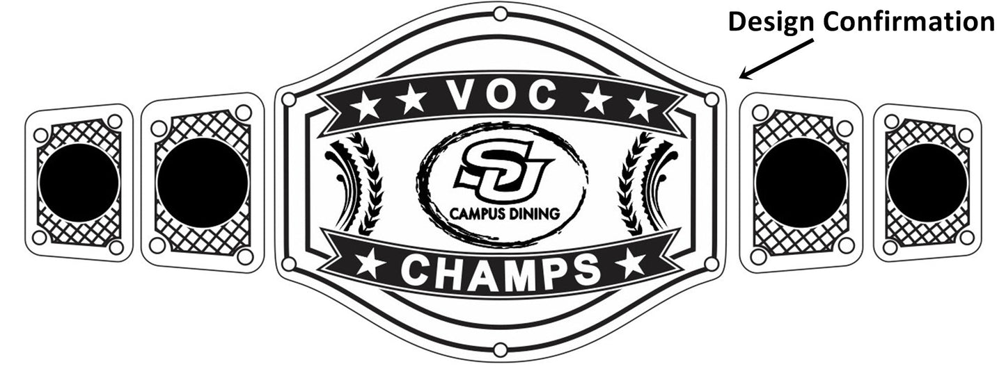 Custom Name and SU Campus Dining Logo Wrestling Championship Belt poshleathers-14b7