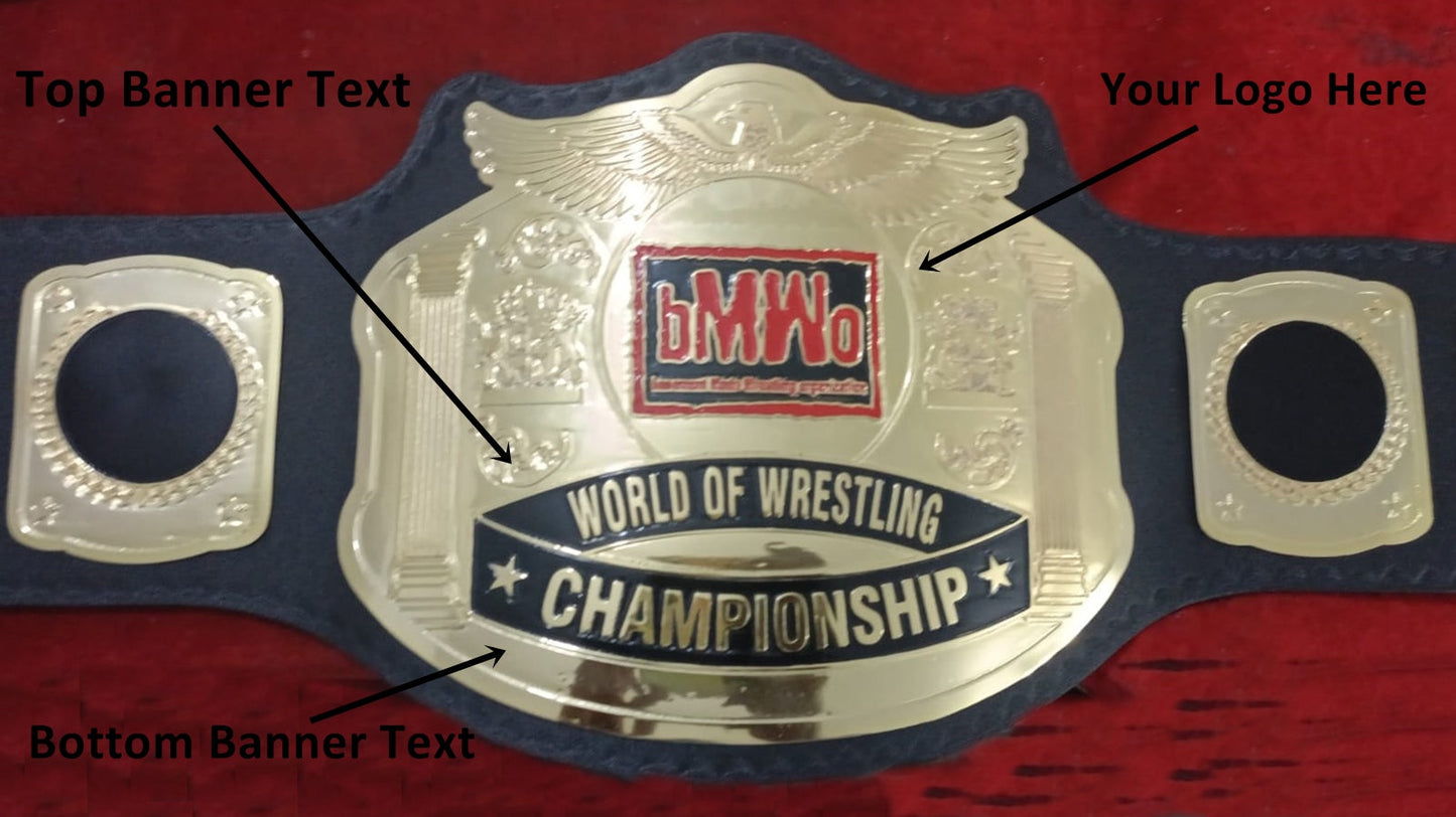 Custom Name and BMWO Logo Wrestling Championship Belt - Customize Wrestling Belts