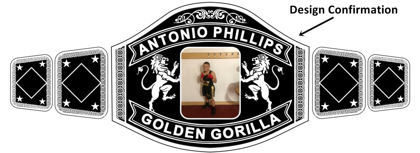 Custom Name and Kids Picture Logo Wrestling Championship Belt poshleathers-14b7