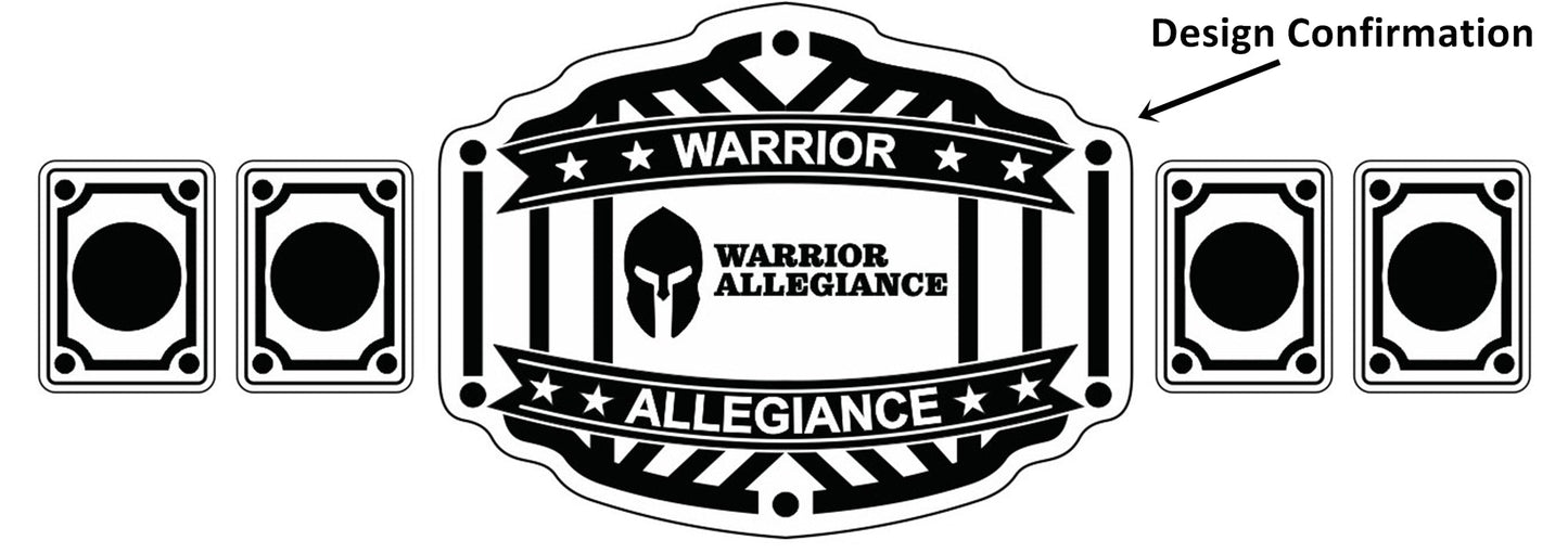 Custom Name and Warrior Allegiance Logo Wrestling Championship Belt poshleathers-14b7