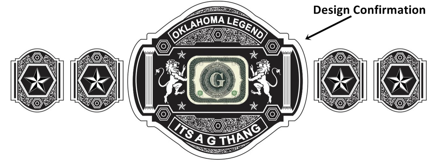 Custom Name and G Logo Wrestling Championship Belt poshleathers-14b7