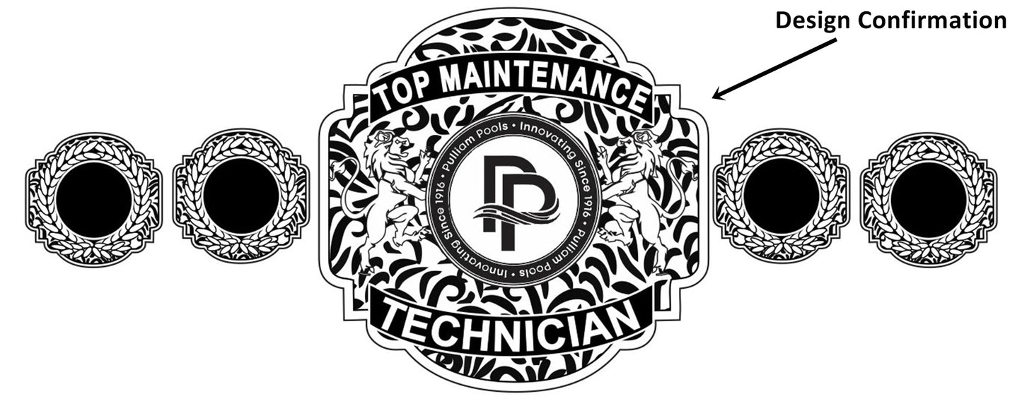 Custom Name and Pulliam Pools Logo Wrestling Championship Belt poshleathers-14b7