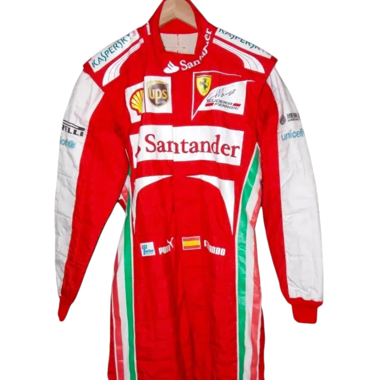 2013 Fernando Alonso Signed Racing Suit Rustle Racewears