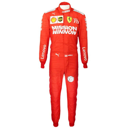 2019 Charles Leclerc Ferrari Mission Winnow F1 Embroidered Racing Suit - Ex Race Gear