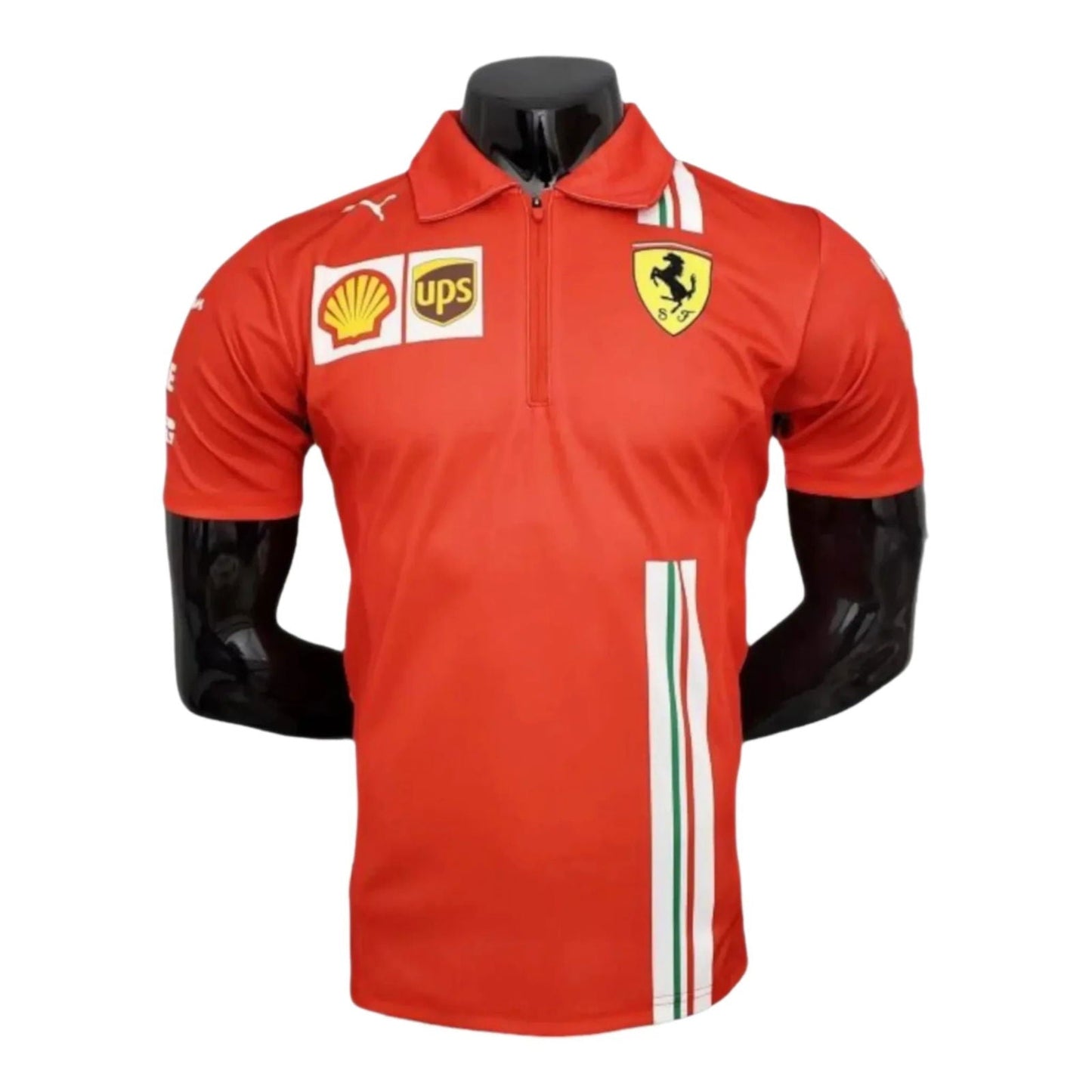 2021 Ferrari Formula One Racing Polo Zipper Shirt -Ex Race Gear
