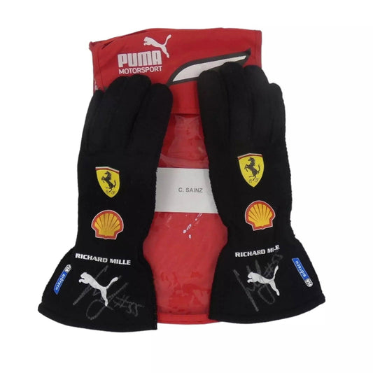 2022 Carlos Sainz Ferrari race gloves - Ex Race Gear