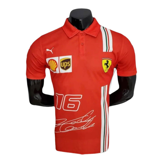 2022 Ferrari Charles Leclerc F1 Polo Shirt - Ex Race Gear
