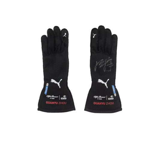 2022 ZHOU GUANYU FORMULA 1 RACE GLOVES - SINGAPORE GP - Ex Race Gear