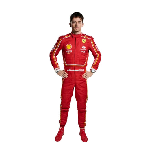 2024 Charles Leclerc Replica Race Suit | Scuderia Ferrari Team Gear - Ex Race Gear