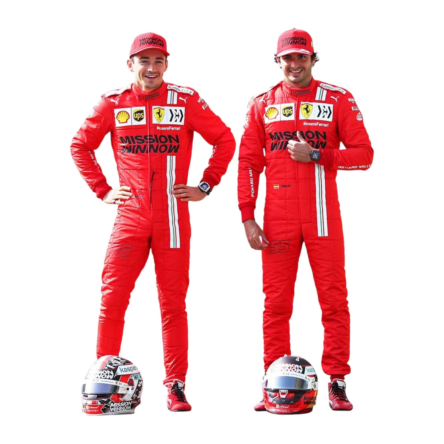 2021 Carlos Sainz Mission Winnow Scuderia Ferrari F1 Race Suit Ex Race Gear