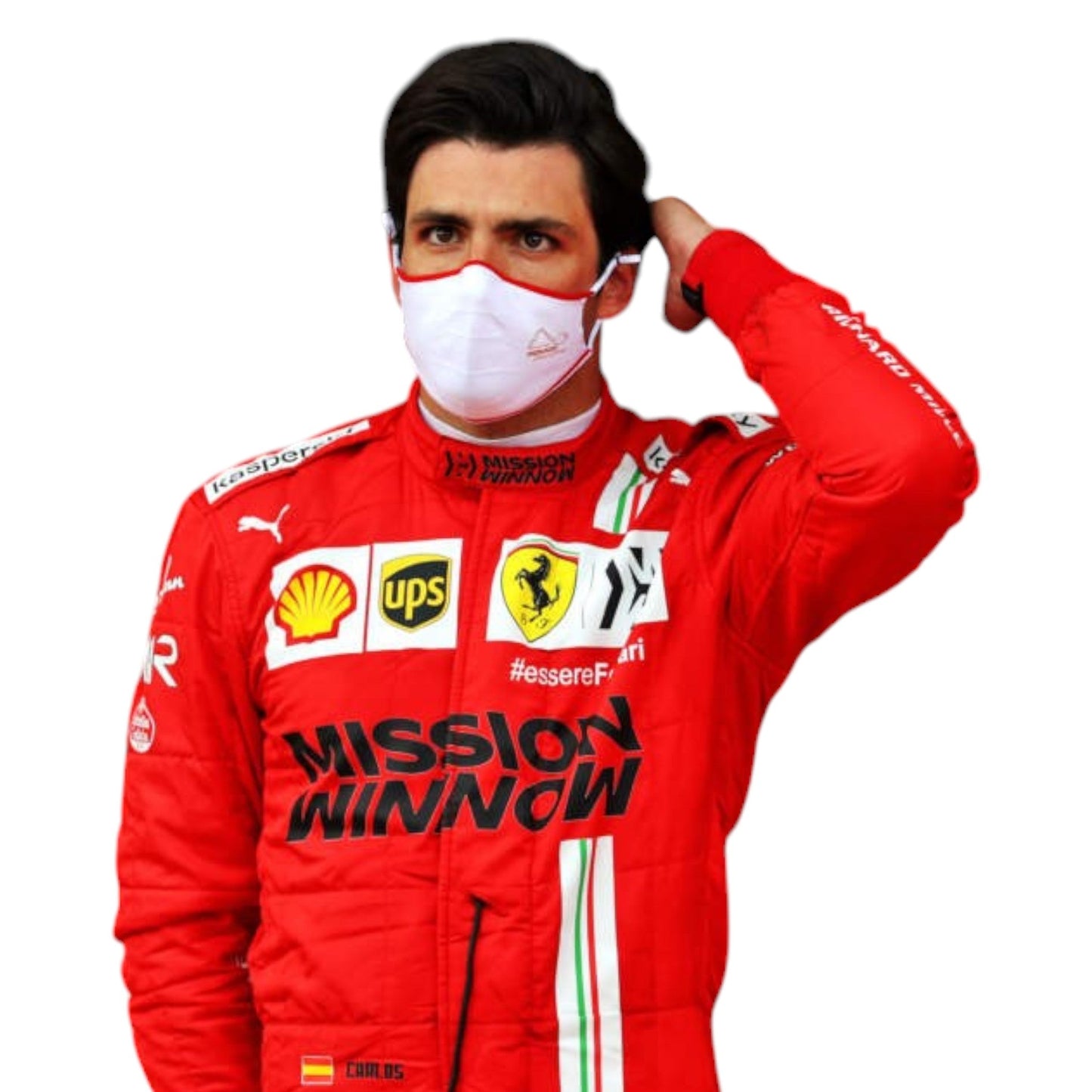 2021 Carlos Sainz Mission Winnow Scuderia Ferrari F1 Race Suit Ex Race Gear