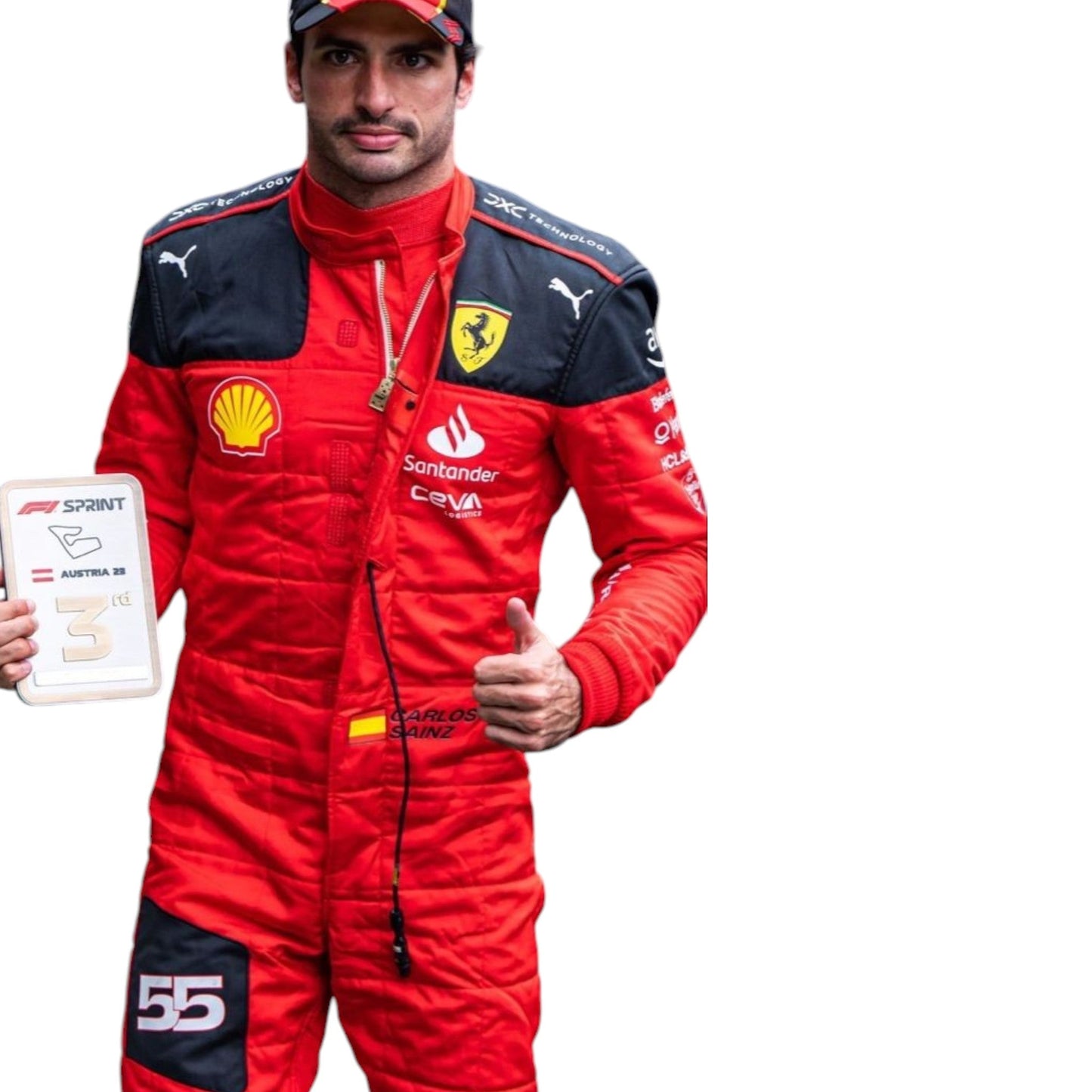 2023 Carlos Sainz Scuderia Ferrari F1 Race Suit Ex Race Gear