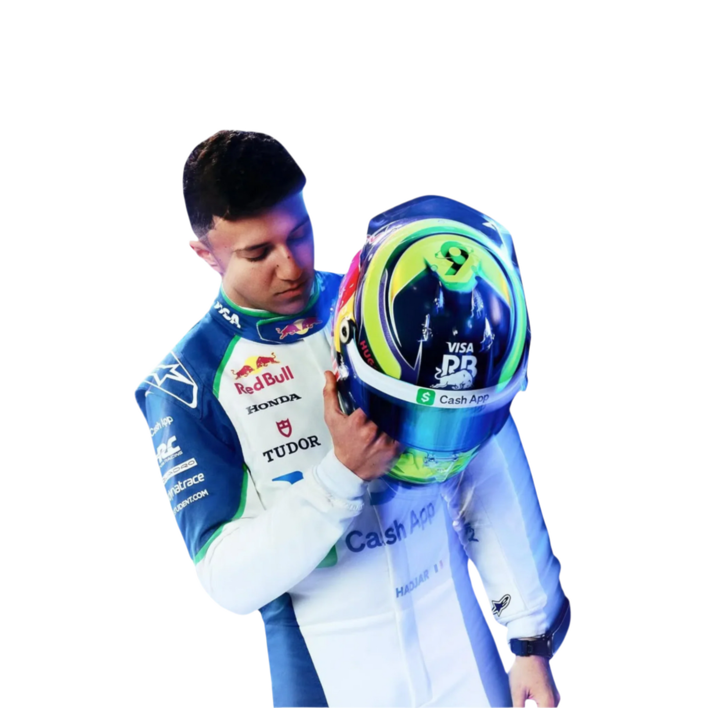 2025 Isack Hadjar Alphatauri Race Suit Ex Race Gear