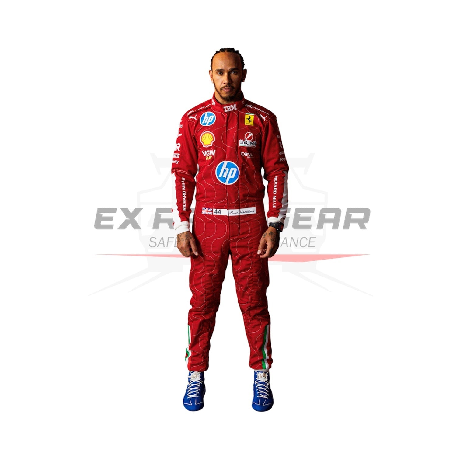 2025 Lewis Hamilton Scuderia Ferrari HP Monza GP F1 Race Suit Ex Race Gear