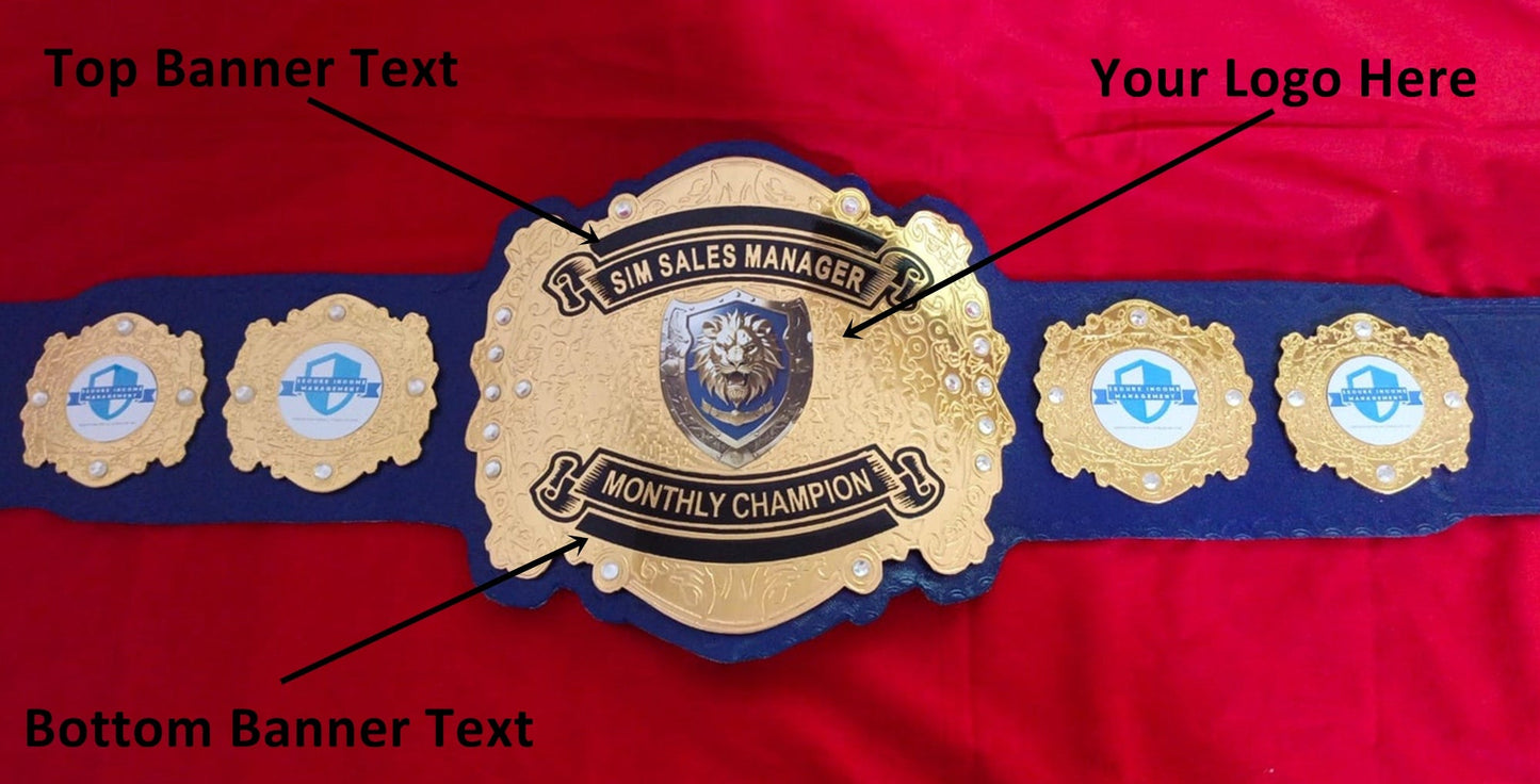 Custom Lion Wrestling Championship Belt - Ex Race Gear