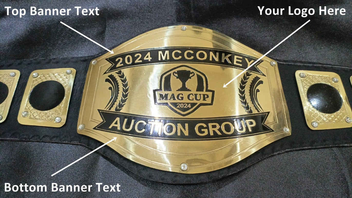 Custom Trophy Cup Logo Wrestling Championship Belt poshleathers-14b7