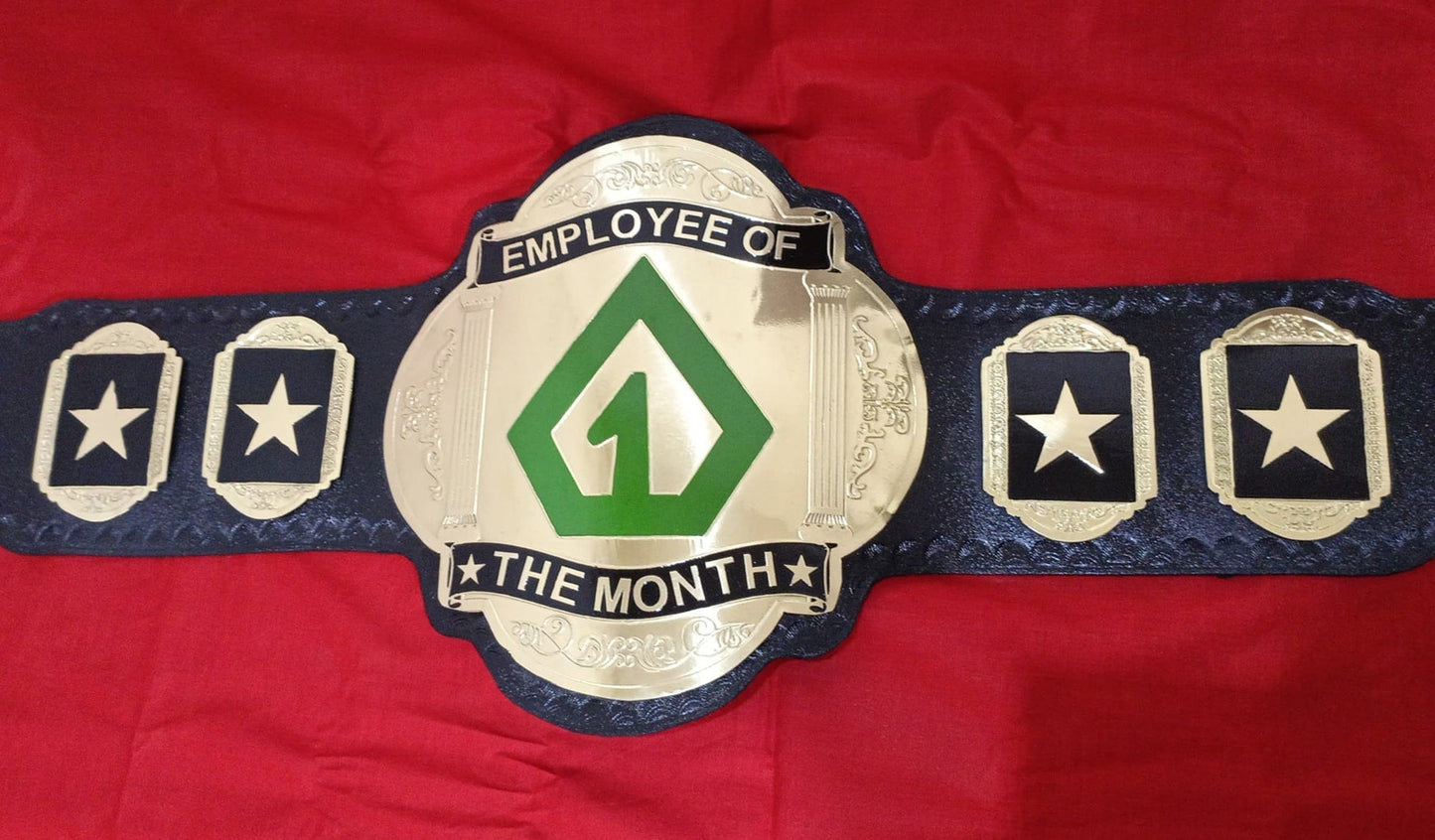 Custom Name and One Triangle Logo Wrestling Championship Belt poshleathers-14b7