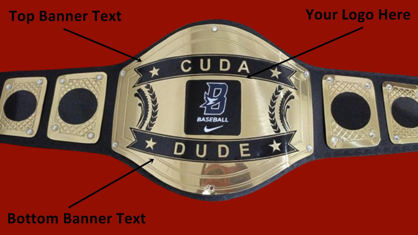 Custom Name and Baseball Logo Wrestling Championship Belt - Customize Wrestling Belts
