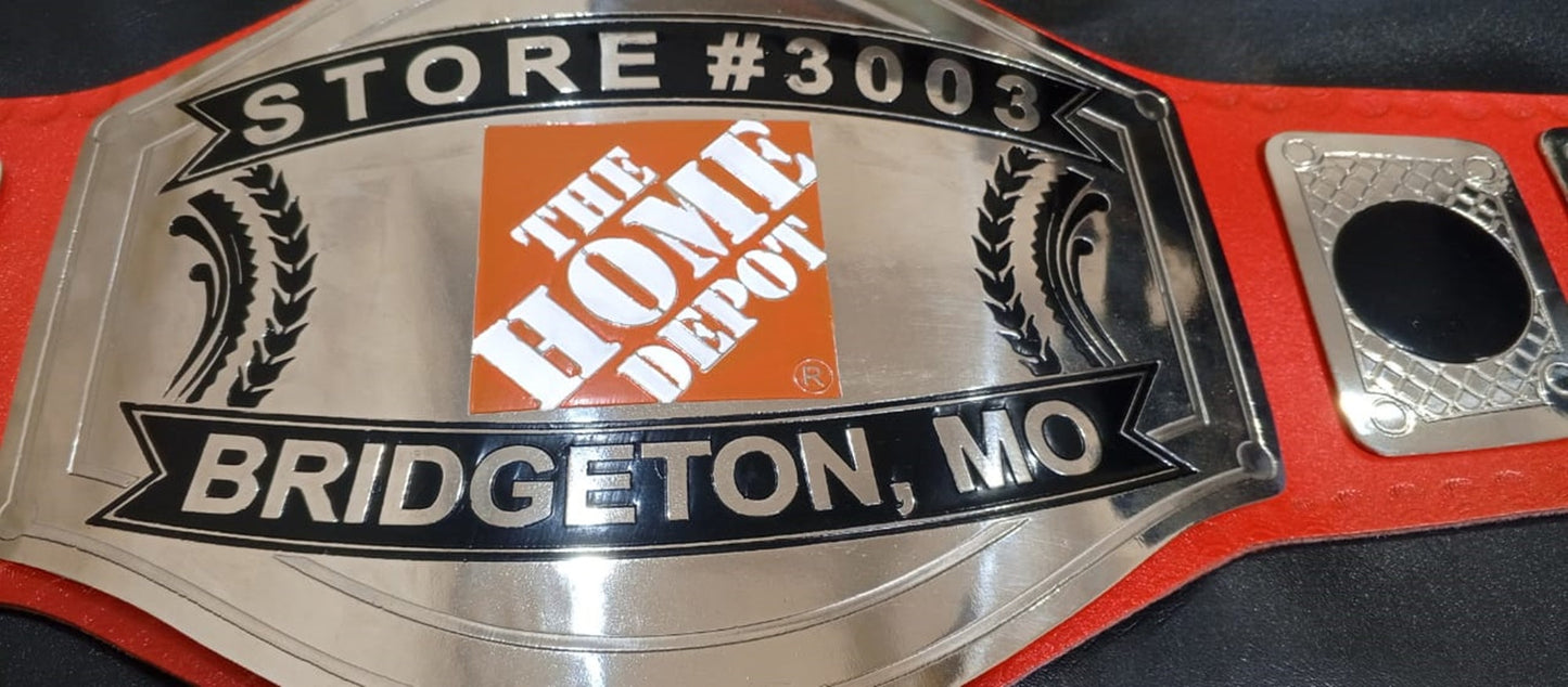 Custom Name and The Home Depot Logo Wrestling Championship Belt poshleathers-14b7