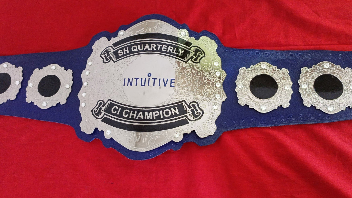 Custom Name and Intuitive Logo Wrestling Championship Belt poshleathers-14b7
