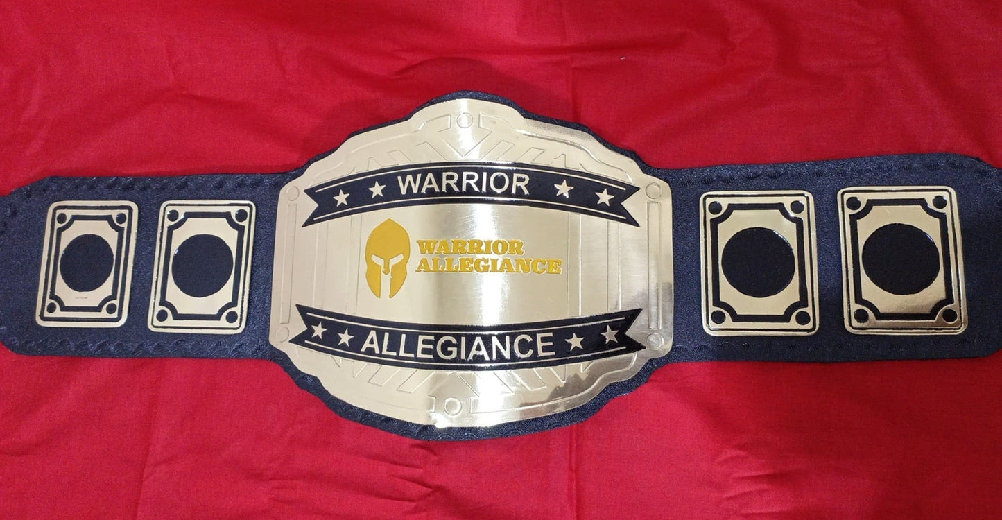 Custom Name and Warrior Allegiance Logo Wrestling Championship Belt poshleathers-14b7