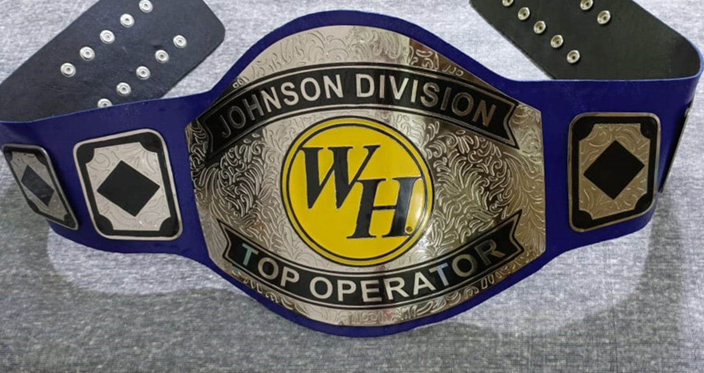 Custom Name and WH Logo Wrestling Championship Belt poshleathers-14b7