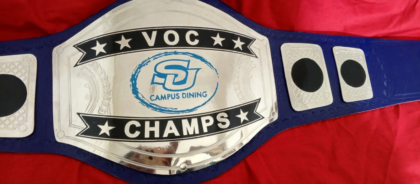 Custom Name and SU Campus Dining Logo Wrestling Championship Belt poshleathers-14b7