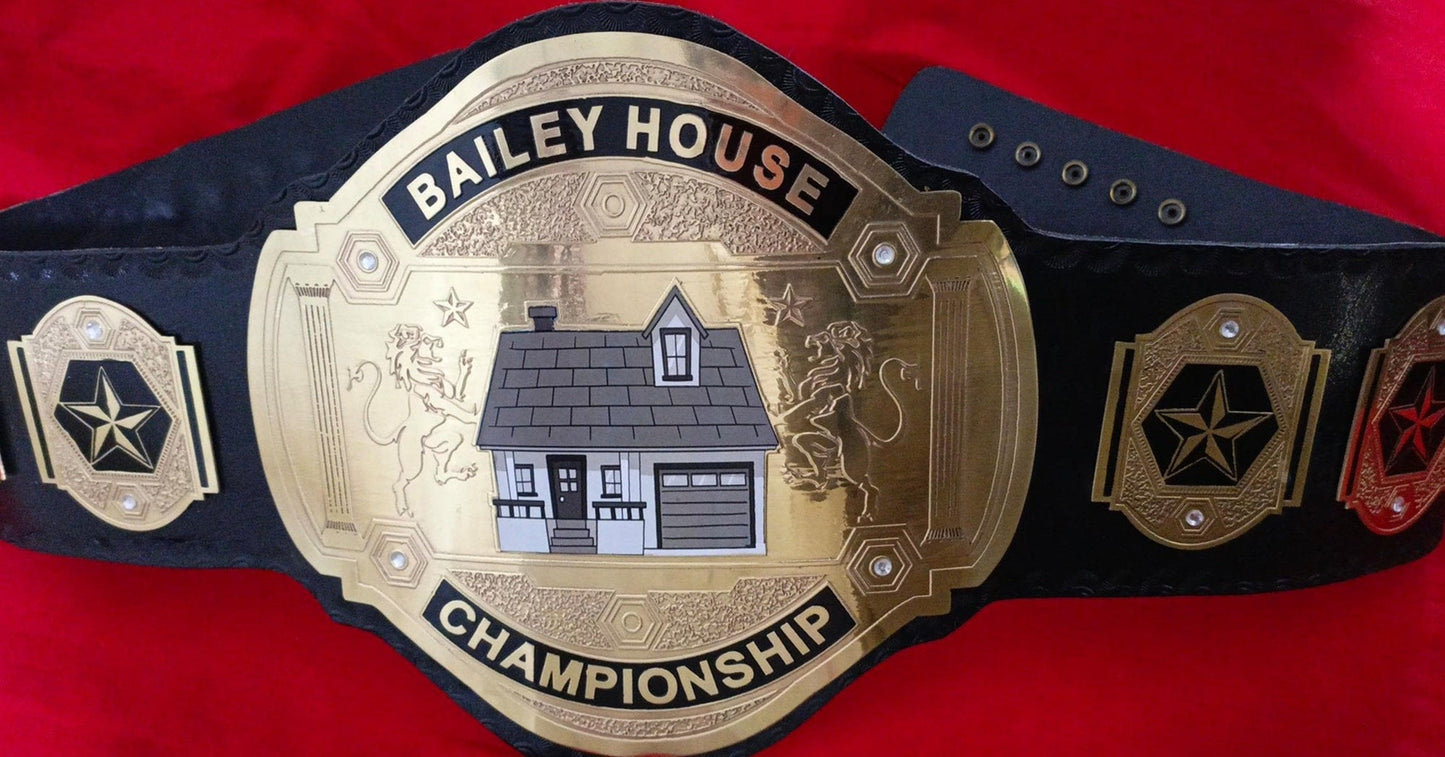 Custom Name and House Logo Wrestling Championship Belt poshleathers-14b7