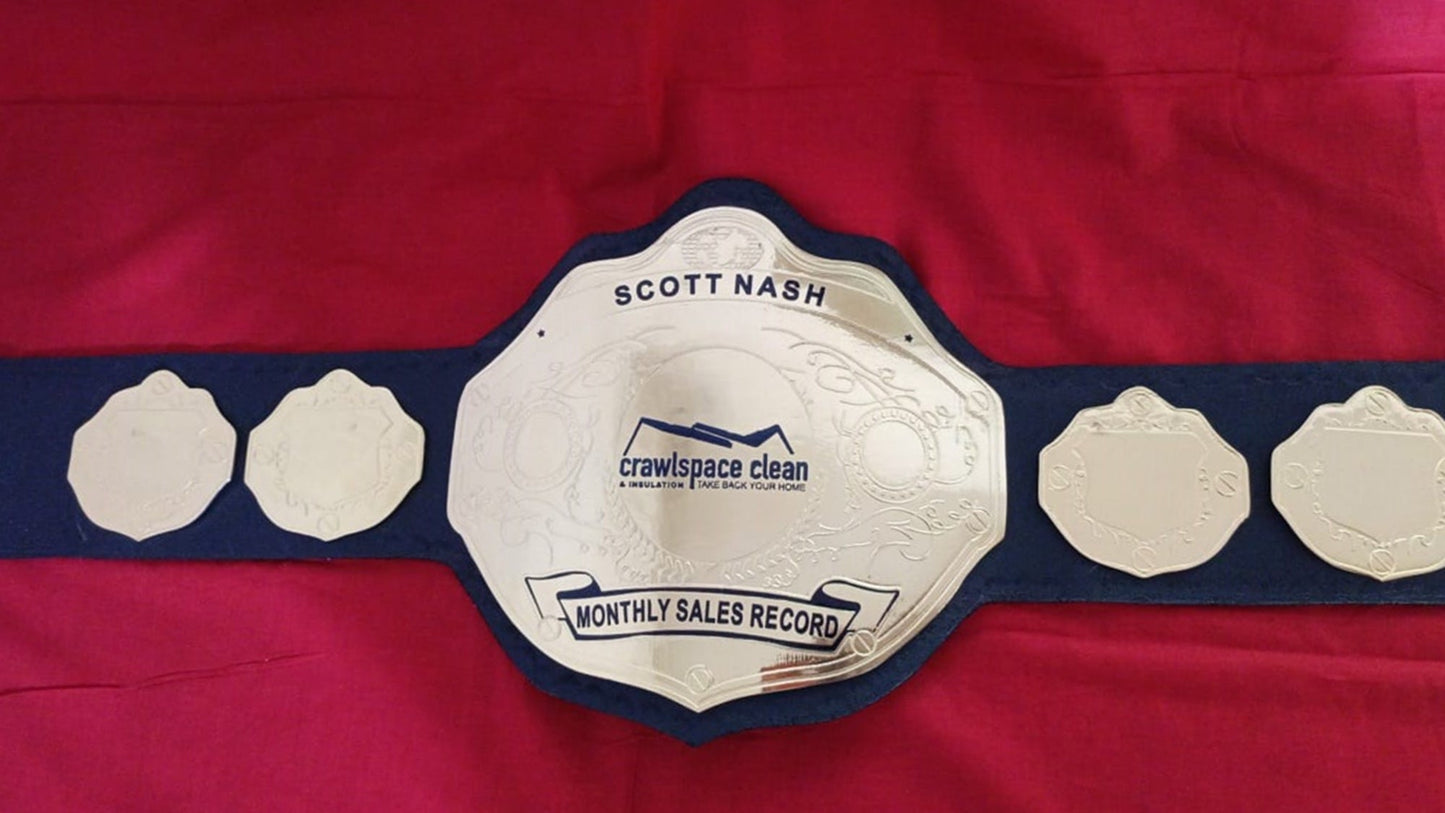 Custom Monthly Sales Record Wrestling Championship Belt poshleathers-14b7