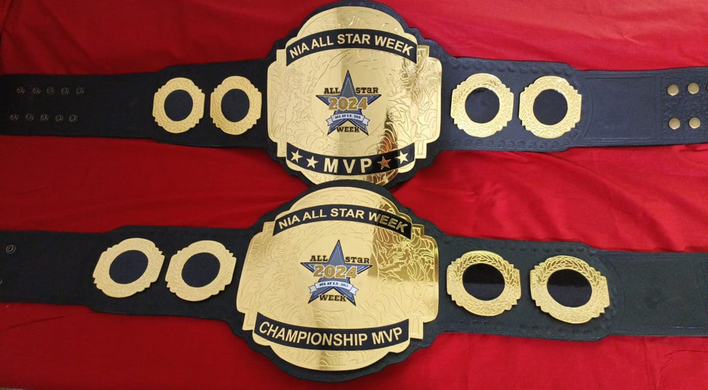 Custom Name and Star Logo Wrestling Championship Belt poshleathers-14b7