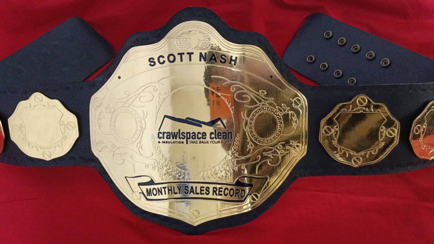 Custom Monthly Sales Record Wrestling Championship Belt poshleathers-14b7