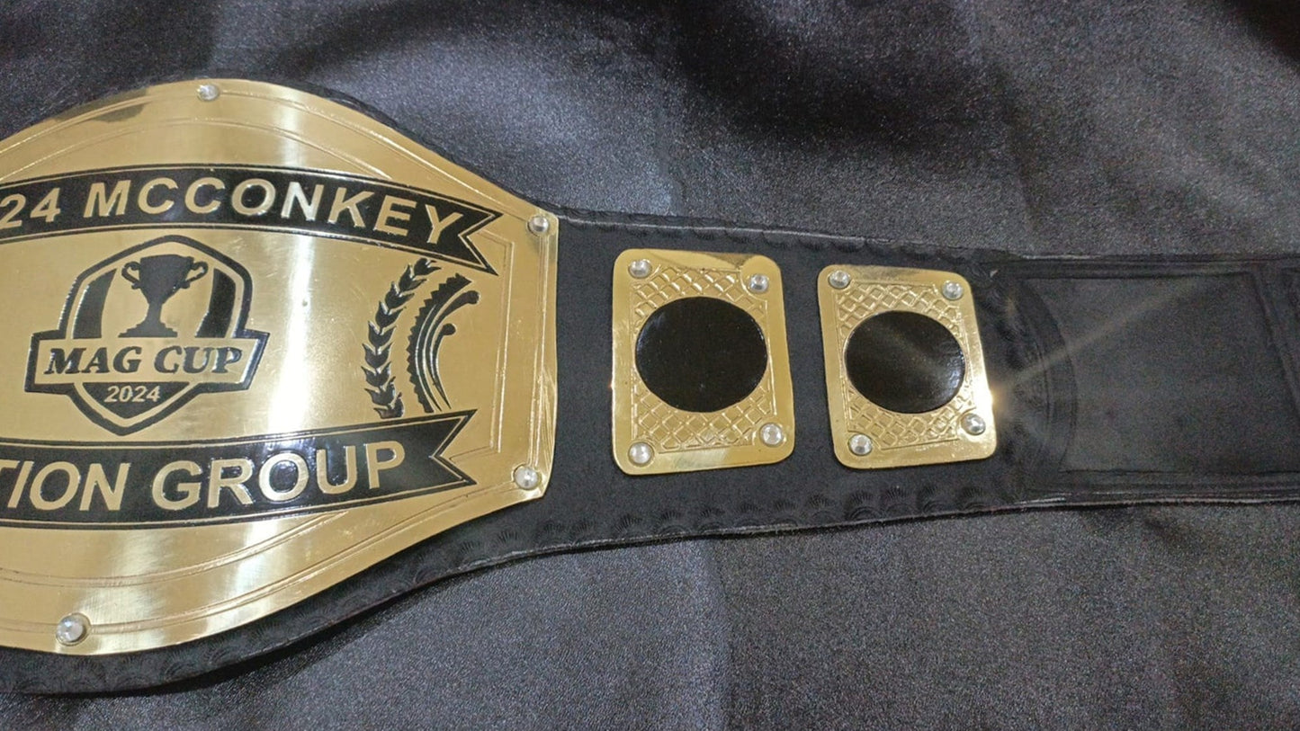 Custom Trophy Cup Logo Wrestling Championship Belt poshleathers-14b7
