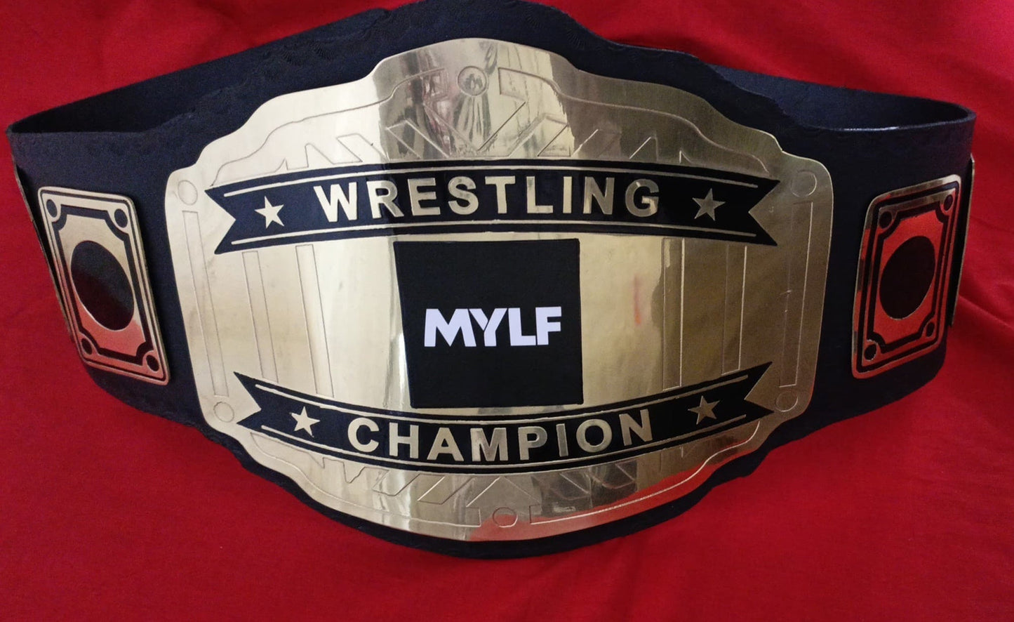 Custom MYLF Logo Wrestling Championship Belt poshleathers-14b7