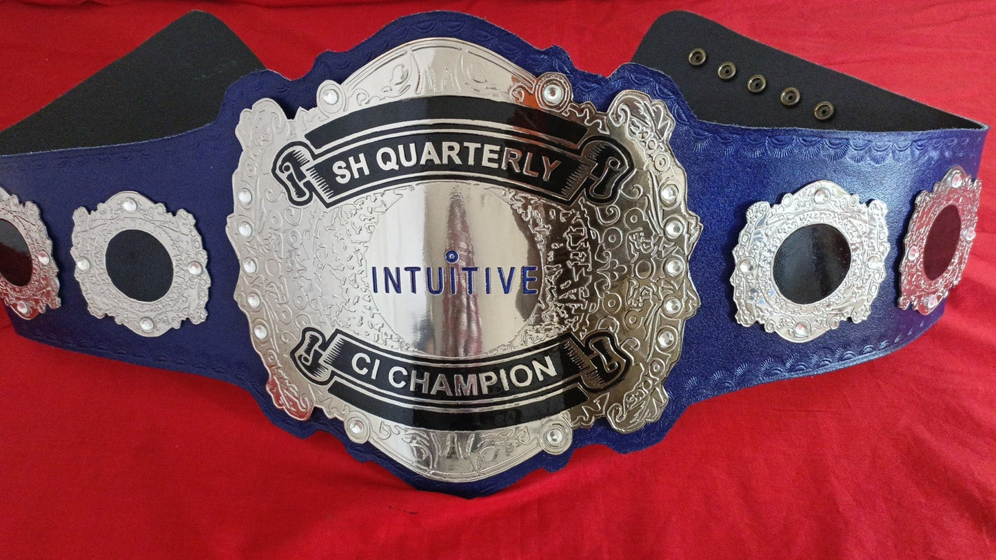 Custom Name and Intuitive Logo Wrestling Championship Belt poshleathers-14b7