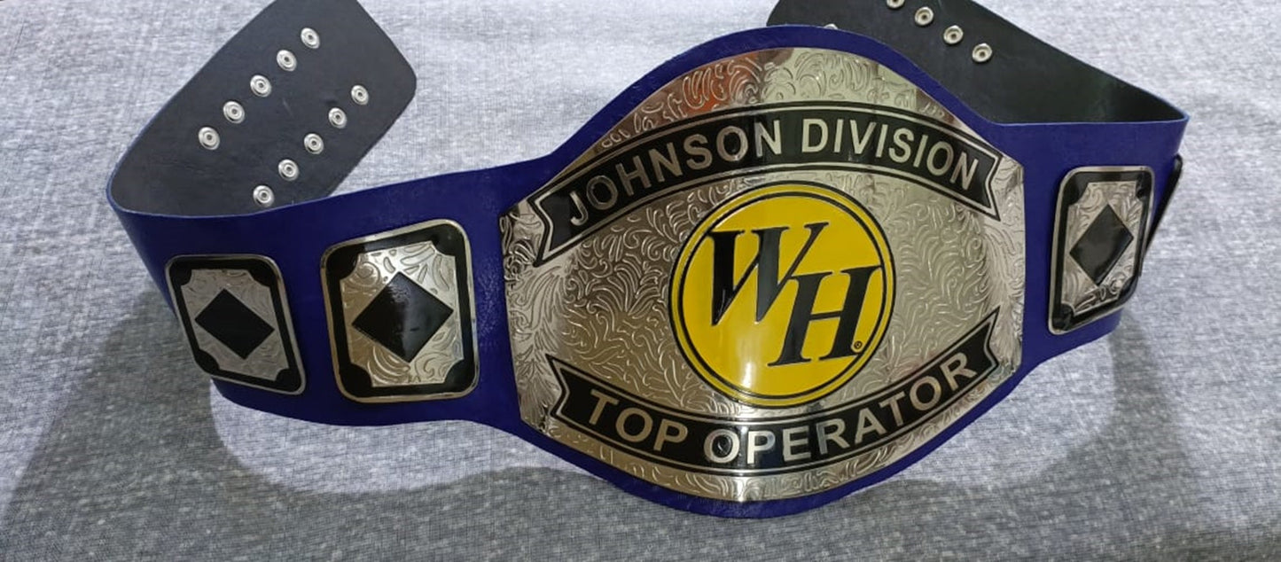 Custom Name and WH Logo Wrestling Championship Belt poshleathers-14b7