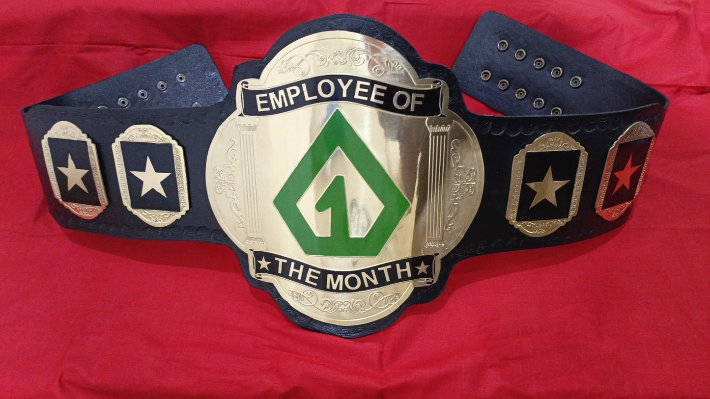 Custom Name and One Triangle Logo Wrestling Championship Belt poshleathers-14b7