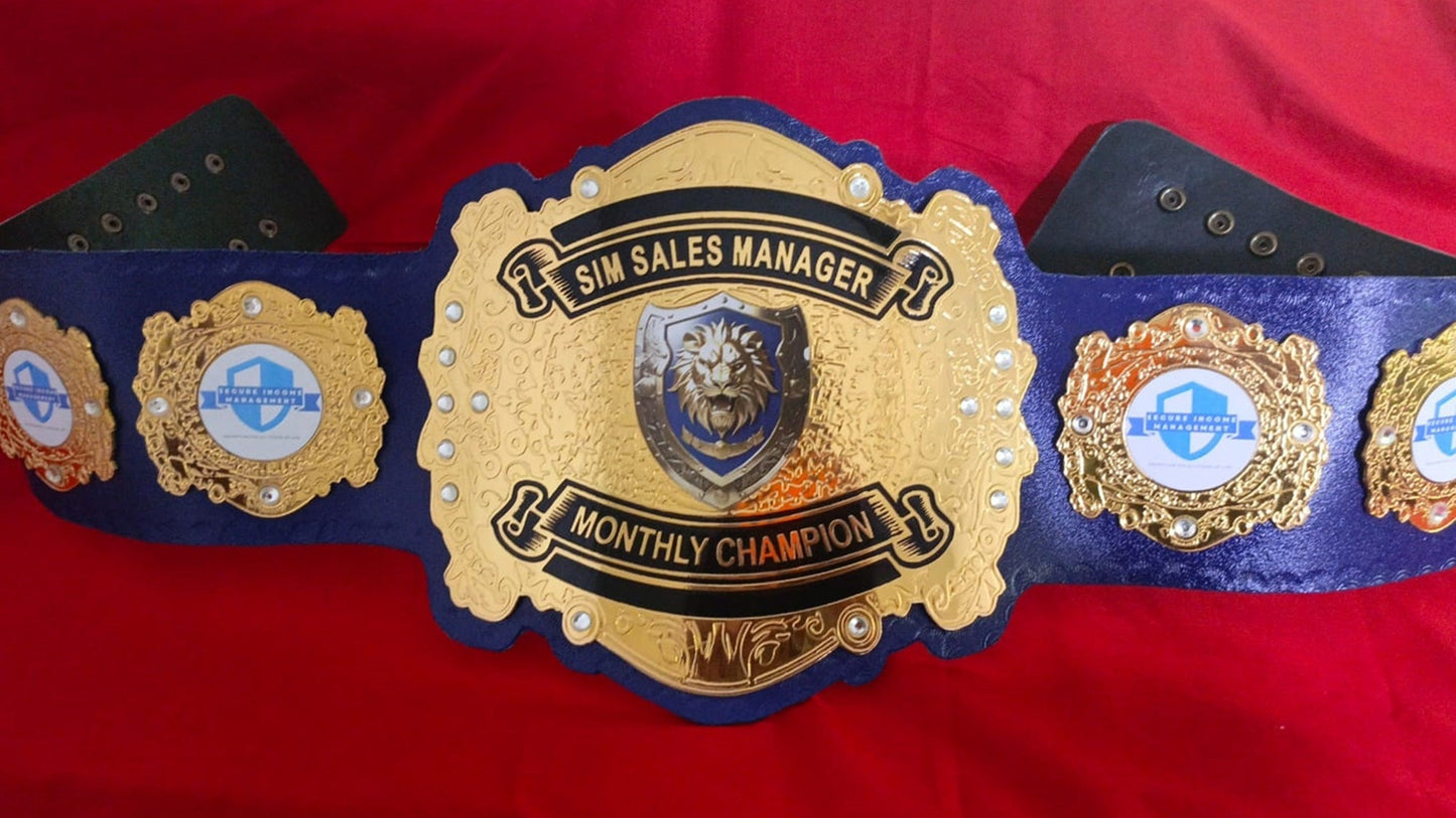 Custom Lion Wrestling Championship Belt - Ex Race Gear