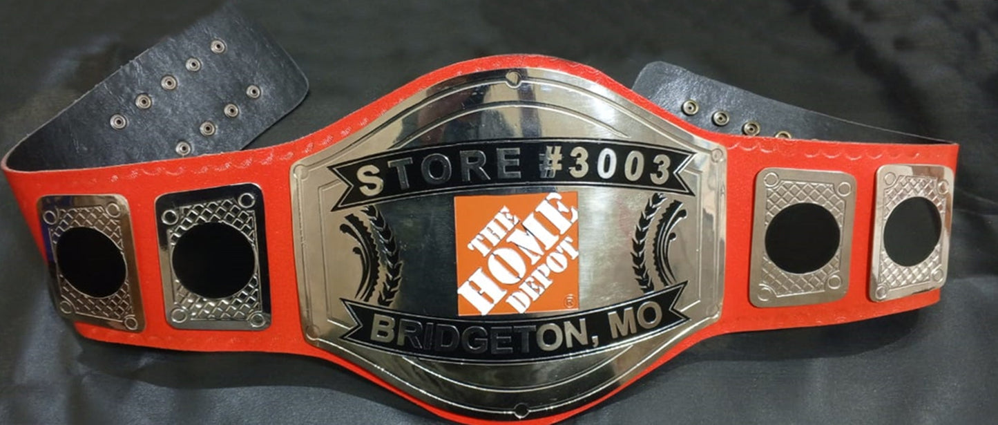 Custom Name and The Home Depot Logo Wrestling Championship Belt poshleathers-14b7