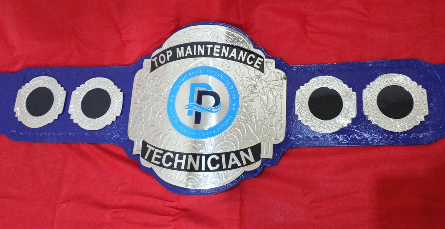 Custom Name and Pulliam Pools Logo Wrestling Championship Belt poshleathers-14b7