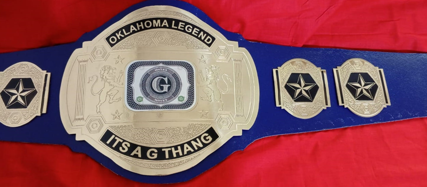 Custom Name and G Logo Wrestling Championship Belt poshleathers-14b7