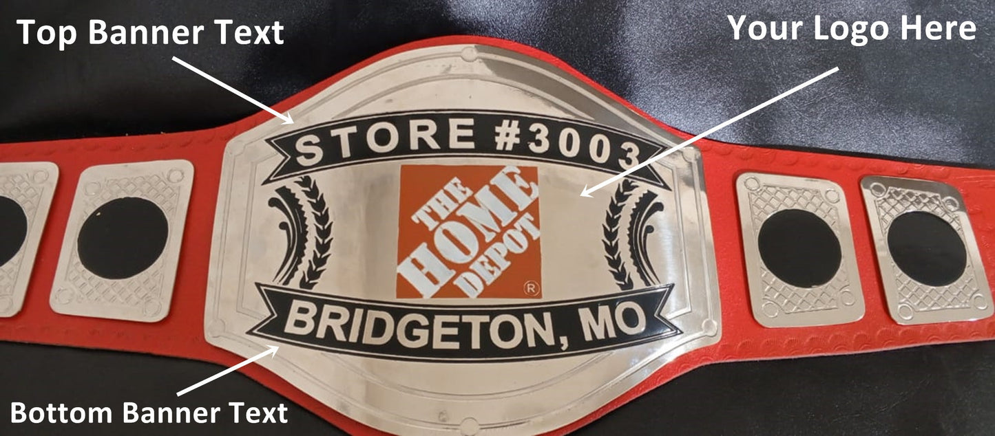 Custom Name and The Home Depot Logo Wrestling Championship Belt poshleathers-14b7