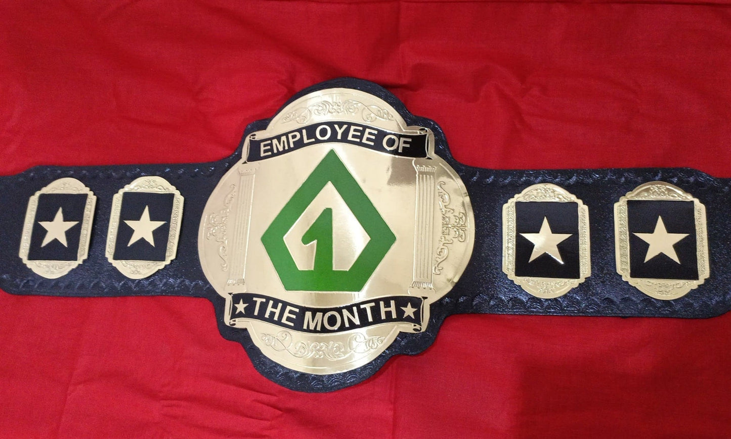 Custom Name and One Triangle Logo Wrestling Championship Belt poshleathers-14b7