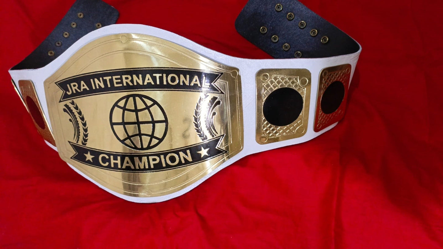 Custom Name and World Logo Wrestling Championship Belt poshleathers-14b7