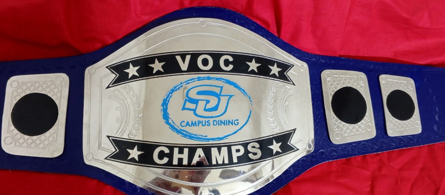 Custom Name and SU Campus Dining Logo Wrestling Championship Belt poshleathers-14b7